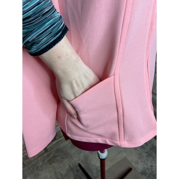 Jacket Vintage 1970sdouble knit polyester pink zip front - Picture 4 of 10